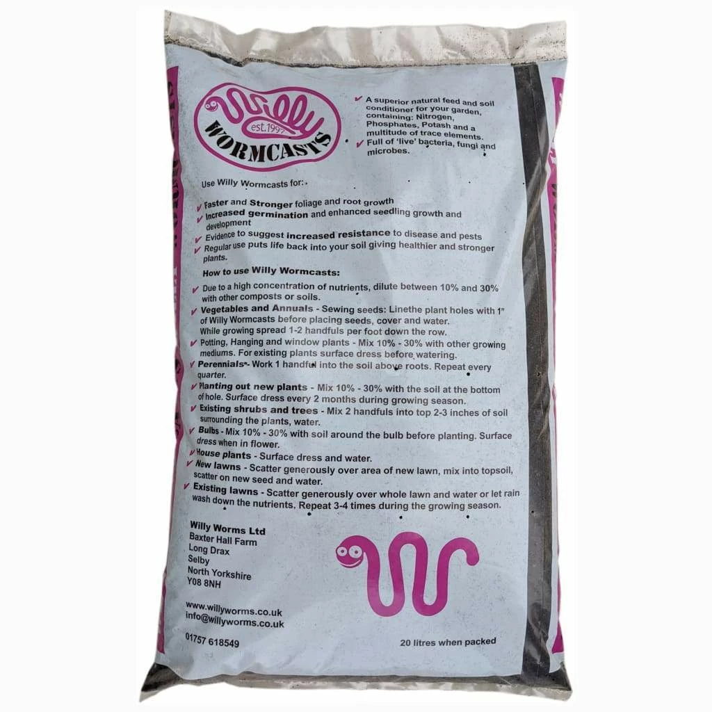Wholesale ⌛ Willy Worms 20 Litres Of Pure Worm Casts ❤️ 2 Willy Worms 20 Litres Of Pure Worm Casts