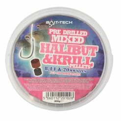 Fishing Bait Bait-Tech Halibut & Krill Mixed Hookers (pre-drilled) 300g