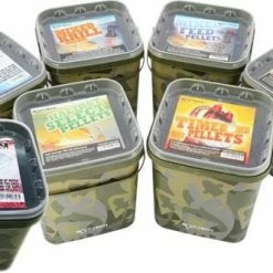 Fishing Bait Bait-Tech Pellets Camo Buckets