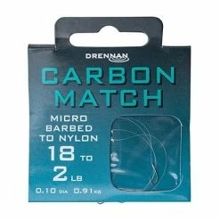 Drennan Carbon Match Micro Barbed Hooks To Nylon Match & Coarse