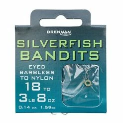 Drennan Silverfish Bandits Barbless Hooks To Nylon Match & Coarse