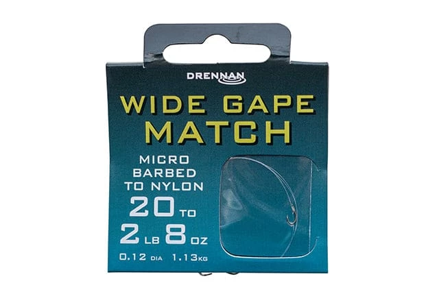 Best Pirce ๐ Drennan Wide Gape Match Micro Barbed Hooks To Nylon โ๏ธ 1 Drennan Wide Gape Match Micro Barbed Hooks To Nylon