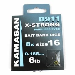 Nufish Match & Coarse Kamasan B911 X-Strong Barbless Eyed Bait Band Rigs