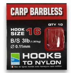 Preston Barbless Carp Hooks To Nylon