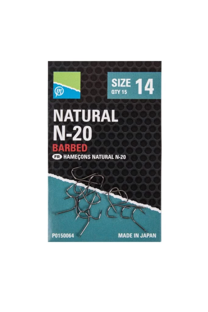 Wholesale ๐ Preston Natural N-20 Hooks Barbed โ 1 Preston Natural N-20 Hooks Barbed