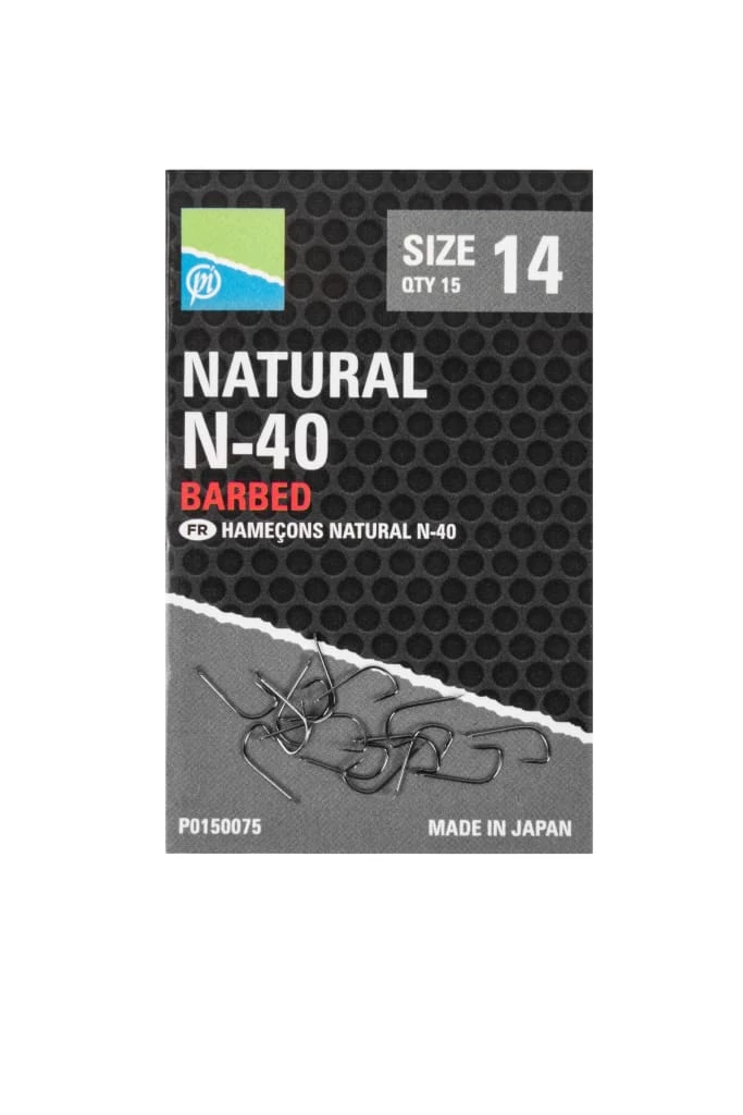Hot Sale ✔️ Preston Natural N-40 Hooks Barbed ⭐ 1 Preston Natural N-40 Hooks Barbed