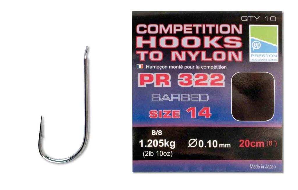 Discount ❤️ Preston PR333 Competition Hooks To Nylon ✔️ 1 Preston PR333 Competition Hooks To Nylon