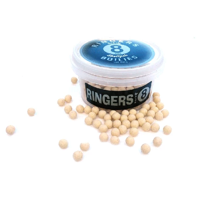 Cheap ๐ Ringers White Shellfish Boilies 100g ๐ 2 Ringers White Shellfish Boilies 100g